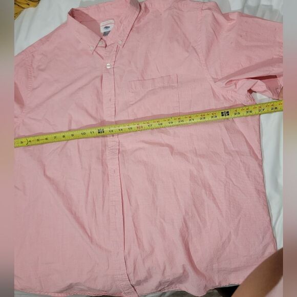 Old navy slim fit button up shirt pink sz 3xl - Picture 7 of 7